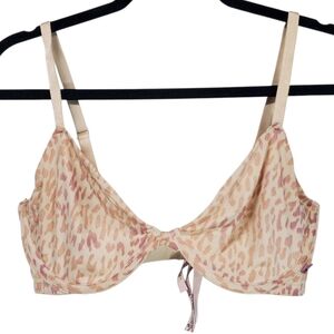 Victoria's Secret Demi Bra Unlined Size 36D Satin Cheetah Leopard Animal Print